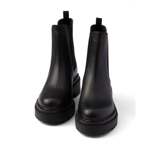 Prada Bottines Chelsea En Cuir - Noir
