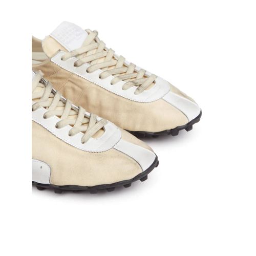 Maison Margiela Baskets En Cuir À Lacets - Tons Neutres