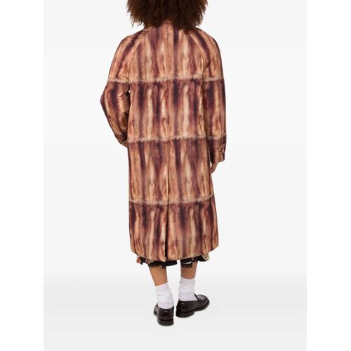 Moschino Manteau Ceinturé À Imprimé Abstrait - Marron