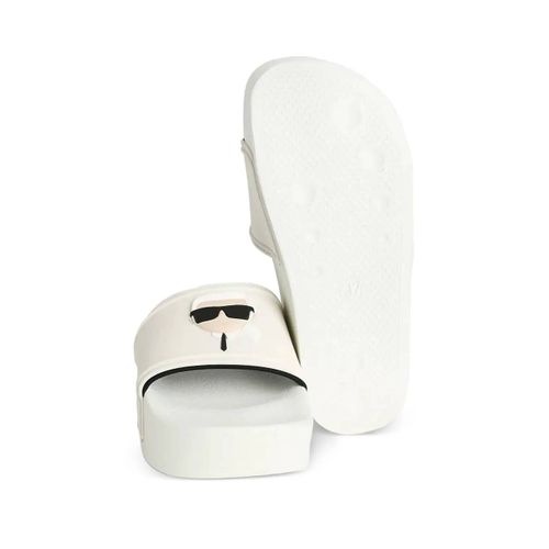 Karl Lagerfeld Claquettes De Bain Ikon Kondo - Blanc