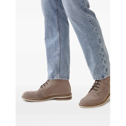 Brunello Cucinelli Bottines En Daim À Lacets - Marron