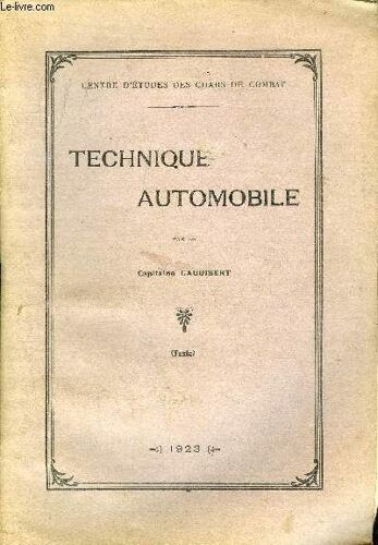 Technique Automobile - Centre D'etudes Des Chars De Combat.