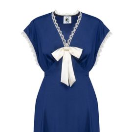Sleeper Robe Mi-Longue En Satin À Détail De N?ud - Bleu