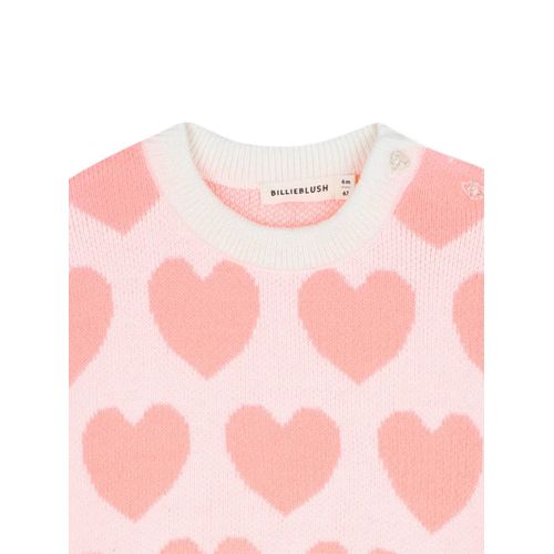 Billieblush Robe Manches Longues À Motif Coeur - Tons Neutres