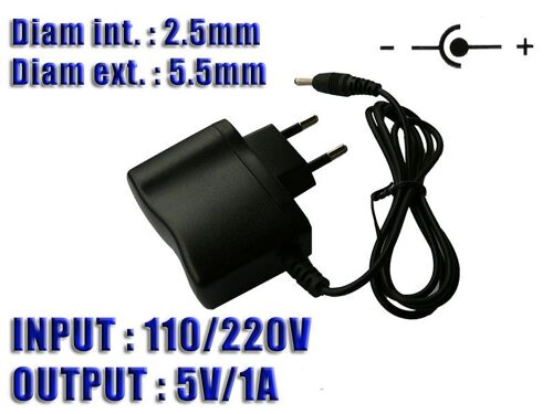 Alimentation externe AC DC - 220V vers 5V 1A Avec Embout 2.5x5.5 Avec Embout 2.5x5.5