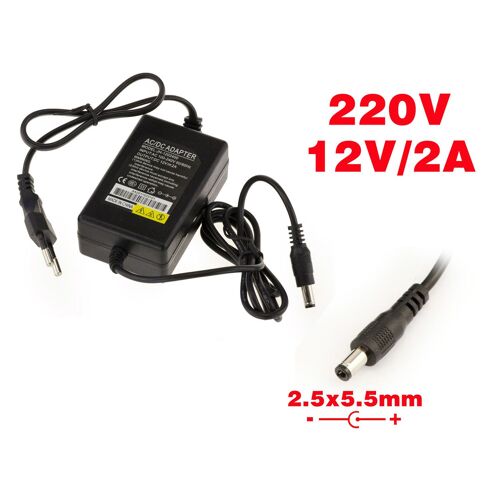 Alimentation externe AC DC - 220V vers 12V 2A Alimentation de type BOITIER avec Cordon Secteur Alimentation de type BOITIER avec Cordon Secteur
