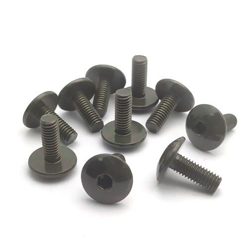 Vert Militaire Boulon À Vis Intérieur Hexagonal À Tête Ronde Plate M6 6mm M6x16 Pour Moto Scooter Atv Cyclomoteur Couvercle En Plastique 10 Pièces Nipseyteko®
