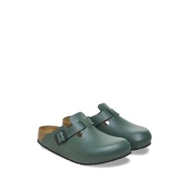 Birkenstock Mules Boston En Cuir 'thyme' - Vert