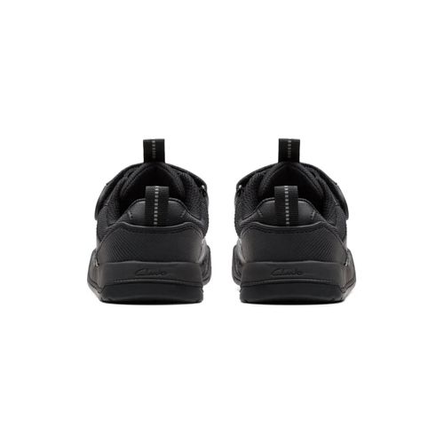 Clarks Kids Baskets En Cuir À Double Bride - Noir