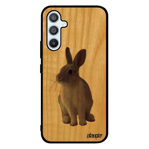 Coque Telephone A54 Bois Silicone Lapin Antichoc Nain Bumper Nature Animal Lapine De Paques Mobile Animaux Mignon Samsung Galaxy