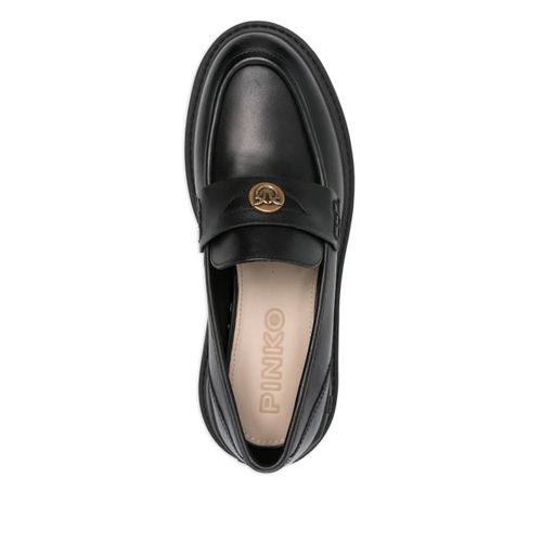 Pinko Mocassins À Plaque Logo - Noir