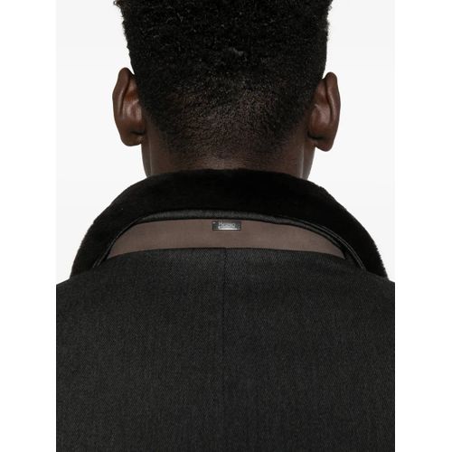 Herno Manteau À Col En Velours - Gris