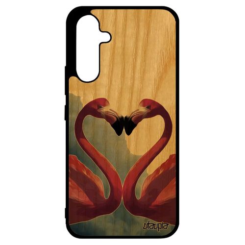Coque Silicone Flamand Rose Pour Samsung Galaxy A34 En Bois Et 4g Housse Design Ciel Amour Oiseau Animal Romantique Pas Cher Animaux