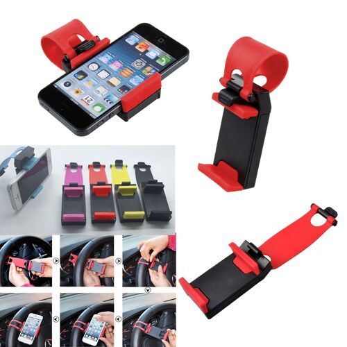 Support Fixation Sur Volant De Voiture Universel Pour Téléphone Portable Gps Noir