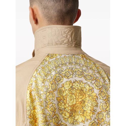 Versace Manteau En Coton À Simple Boutonnage - Tons Neutres