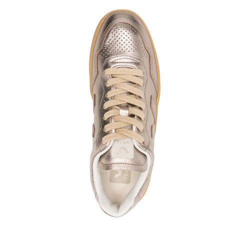 Veja Baskets V-90 En Cuir - Or