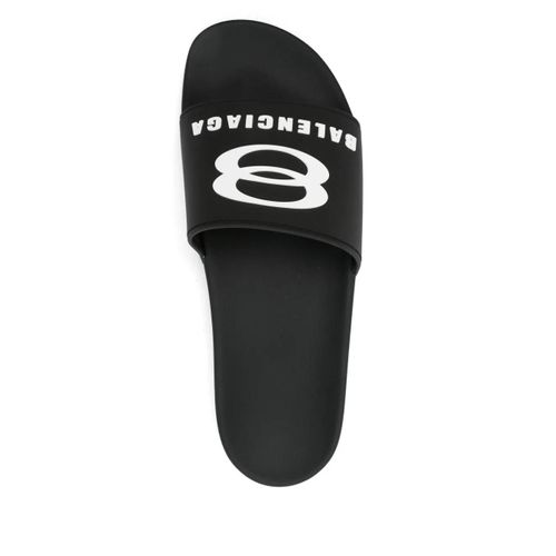 Balenciaga Claquettes À Logo Brodé - Noir