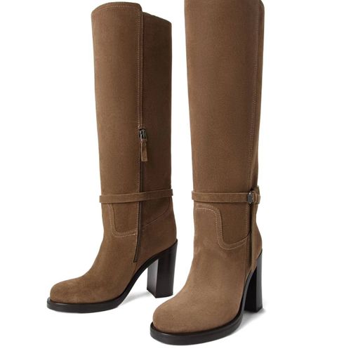 Brunello Cucinelli Bottines En Daim À Boucle 100 Mm - Marron