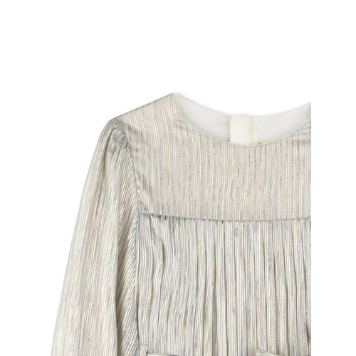 Billieblush Robe Plissée À Rayures - Or