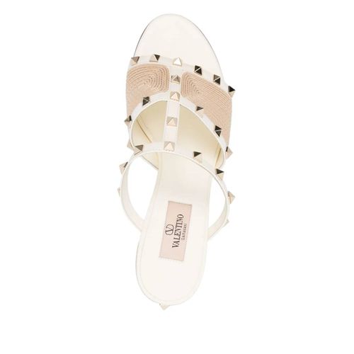 Valentino Garavani Mules Rockstud 70 Mm En Cuir - Tons Neutres