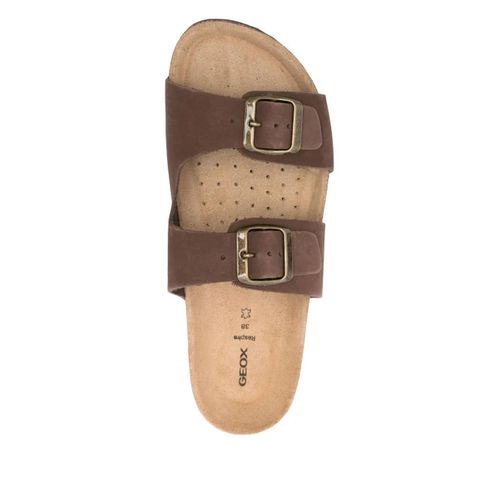 Geox Chaussons Brionia À Double Boucle - Marron