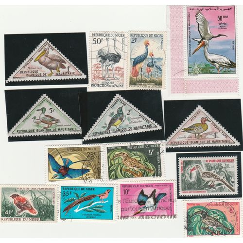 14 Timbres - Oiseaux Du Niger Et De Mauritanie