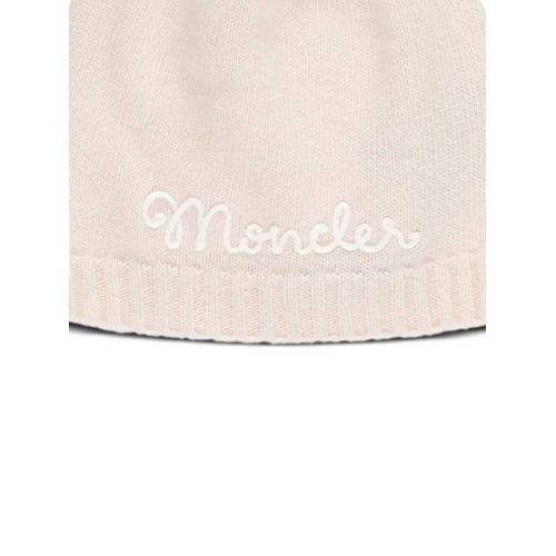 Moncler Enfant Bonnet À Logo Brodé - Rose