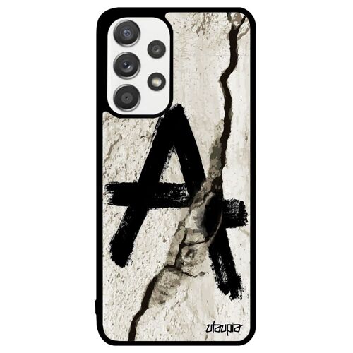 Coque Galaxy A33 silicone anarchie tatouage telephone Noir tague punk idéologie fissure graffeur justice urbain cassé Homme Samsung