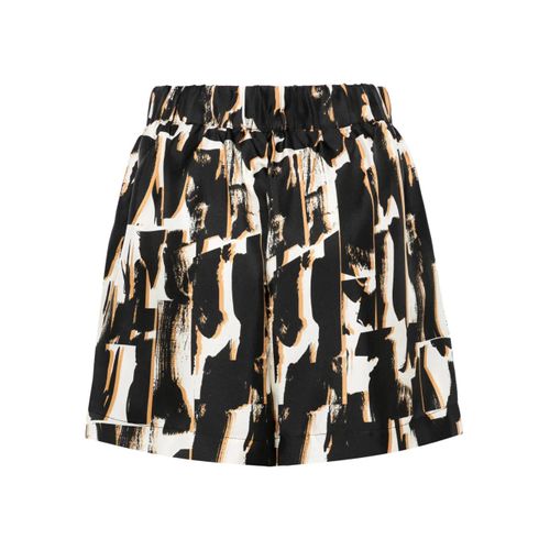 Asceno Short En Soie Zurich À Imprimé Abstrait - Noir