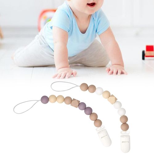 Chaîne De Sucette En Silicone Pour Bébé, Clip De Sucette En Perles, Jouets De Dentition
