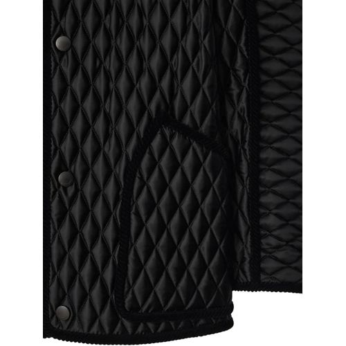 Burberry Veste Matelassée À Bords En Velours - Noir