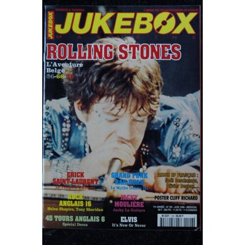 Jukebox 129 1998 06 - Rolling Stones - Erick Saint Laurent- Elvis - Rock Anglais - Poster Cliff Richard - 84 Pages