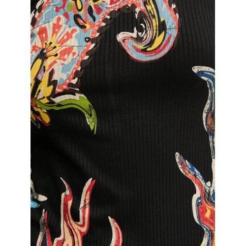 Desigual Robe Mi-Longue À Design Côtelé - Noir