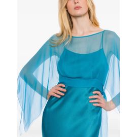 Alberta Ferretti Robe En Satin À Coupe Longue - Bleu