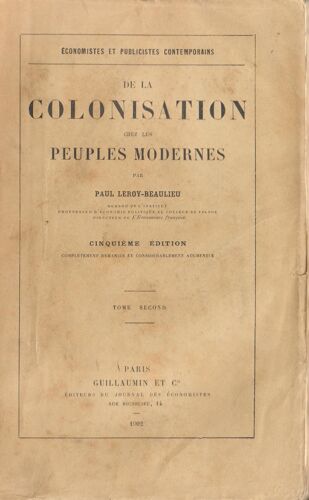 De La Colonisation Chez Les Peuples Modernes