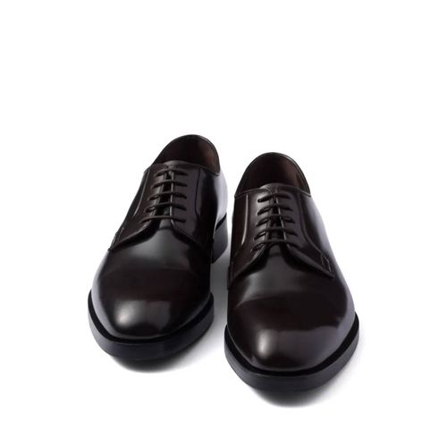 Prada Derbies À Effet Brossé - Noir