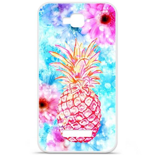 Etui Coque Housse design Alcatel One Touch C7en Silicone Gel Protection arrière - Ananas