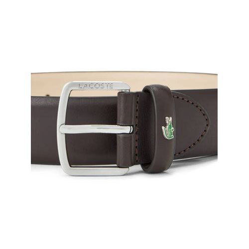 Lacoste Ceinture En Cuir À Logo Gravé - Marron