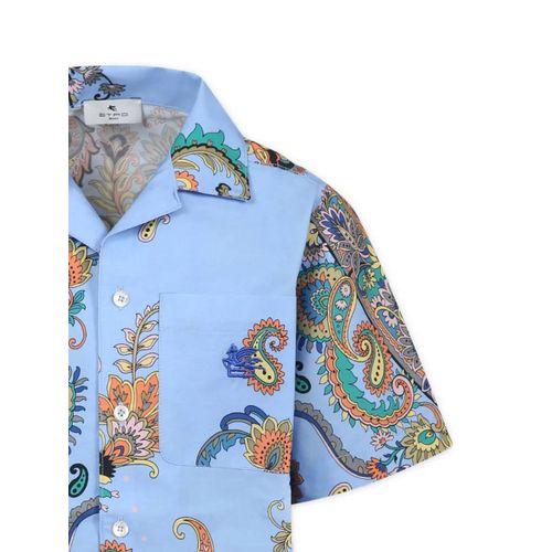 Etro Kids Chemise À Imprimé Cachemire - Bleu