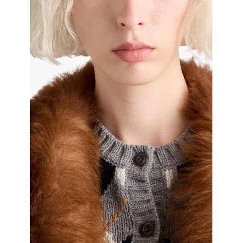 Prada Cardigan À Motif De Losanges - Gris