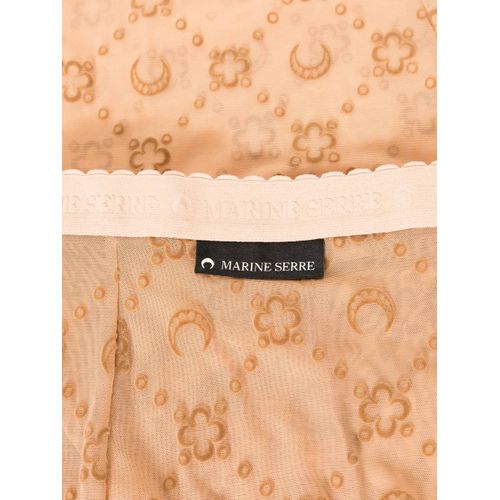 Marine Serre Collants À Motif Monogrammé - Marron