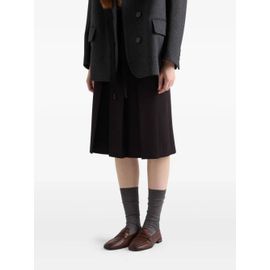 Prada Mocassins En Cuir À Logo Imprimé - Marron