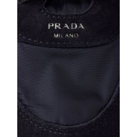 Prada Baskets Collapse Re-Nylon En Daim - Bleu