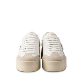 Prada Baskets Downtown À Plateforme - Blanc