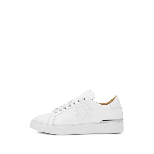 Philipp Plein Baskets En Cuir Embossé - Blanc