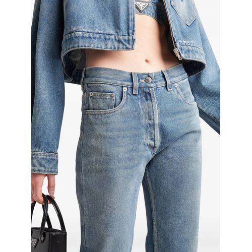 Prada Jean À Taille Basse - Bleu