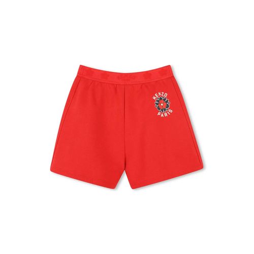 Kenzo Kids Short En Coton À Logo Imprimé - Rouge