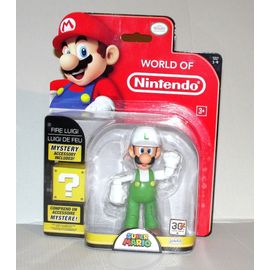 Figurine Luigi De Feu Articulé World Of Nintendo Monde Super Mario + Accessoire Mystere