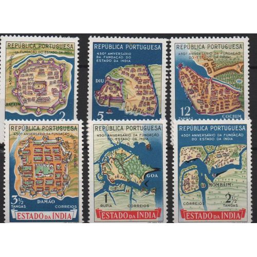 Inde Portugaise Timbres Fondation Des États De L'Inde