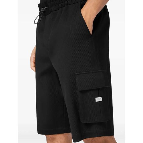 Philipp Plein Short En Coton À Poches Cargo - Noir